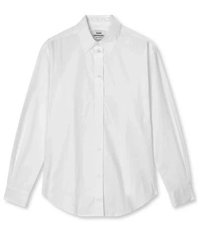 Mads Nørgaard - Prime Poplin Crelly Skjorte - Snow White